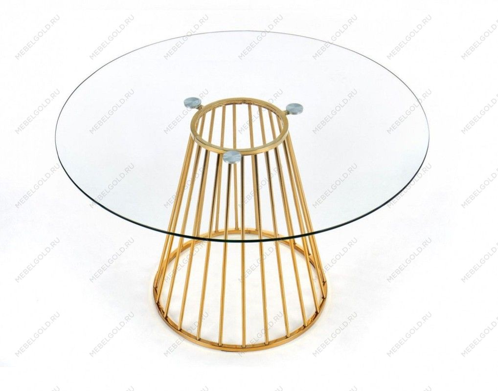 Стол обеденный Halmar LIVERPOOL (прозрачный/золотой)