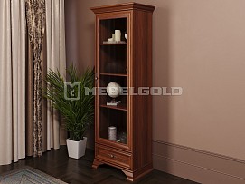 Шкаф с витриной Кентаки REG1W1S каштан