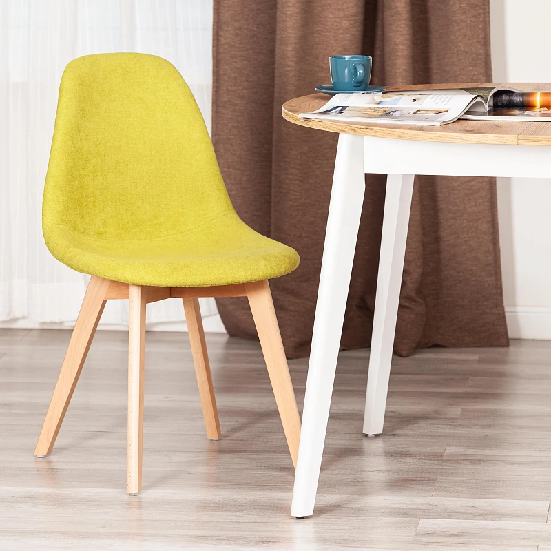 Стул CINDY SOFT (mod. C1021F1-1), фактурный велюр/дерево бук, 55 х 48 х 83 см, Светло-зеленый LY1701-8 / натуральный | изображение 8