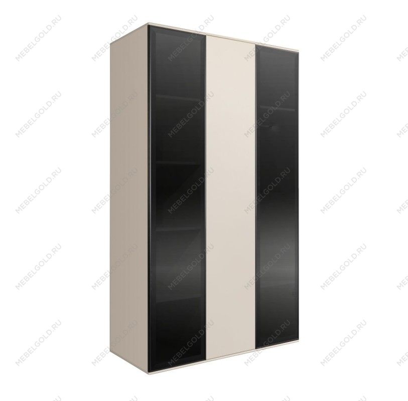 Шкаф 3-х дверный Bogemia Air (Слоновая кость/Черный) БМШ2/3(2)