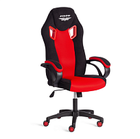 Кресло PILOT (24), флок/ткань, черный/черный/красный, 35/TW-08/TW-11