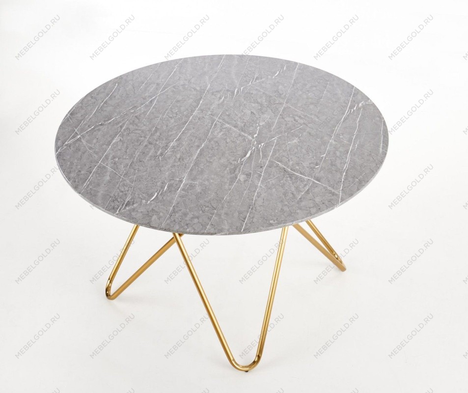 Стол обеденный Halmar BONELLO (серый мрамор/золотой) | изображение 1