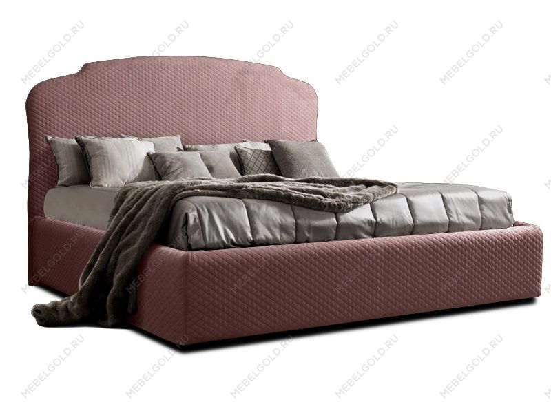 Кровать Римини 1,6 м, с подъемным механизмом (пепельно-розовый), РМКР-1[3], гладкие царги | изображение 1