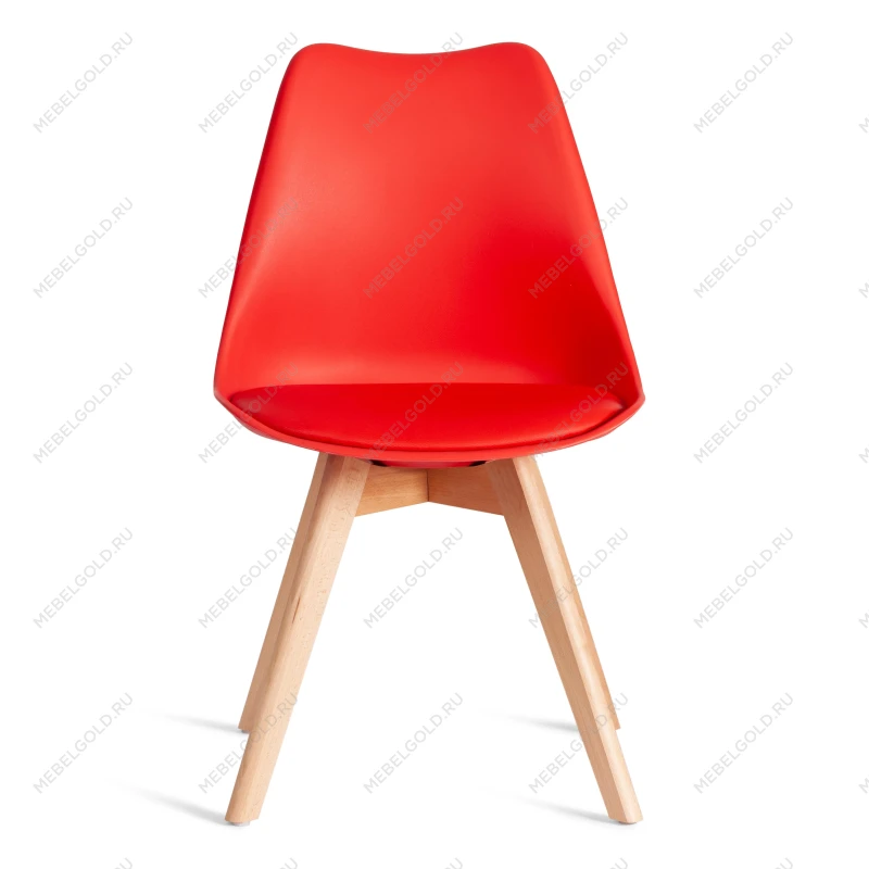 Стул TULIP (mod. 73-1), дерево/пластик/экокожа, 47,5x55x80 см, Красный (Red) | изображение 4