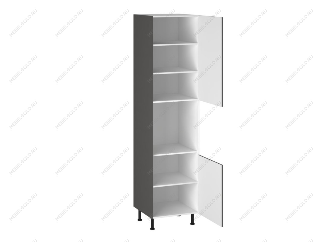 Шкаф-пенал 960 ПГ-60 бок левый МДФ, Виста (600*586*2456) Экокожа Серый, 26687 | изображение 1