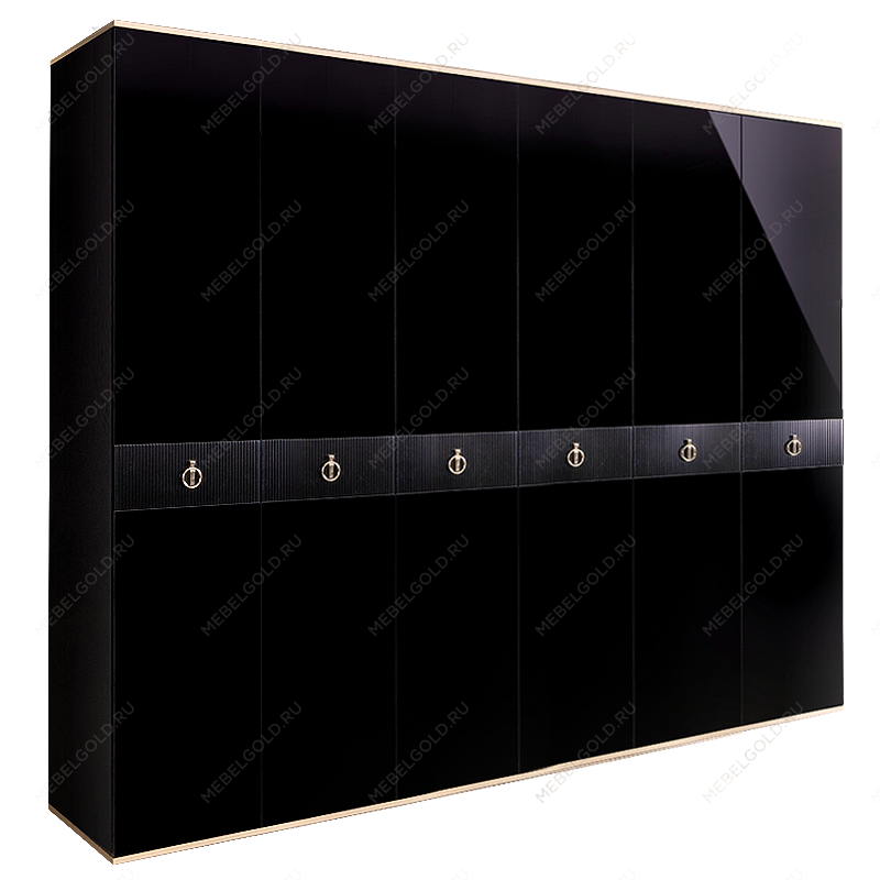 Шкаф 6-ти дверный Римини СОЛО (Черный/Серебро) РМШ2/6(s)