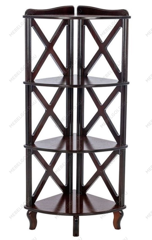 Этажерка-стеллаж угловая Джульетта-3 (орех)