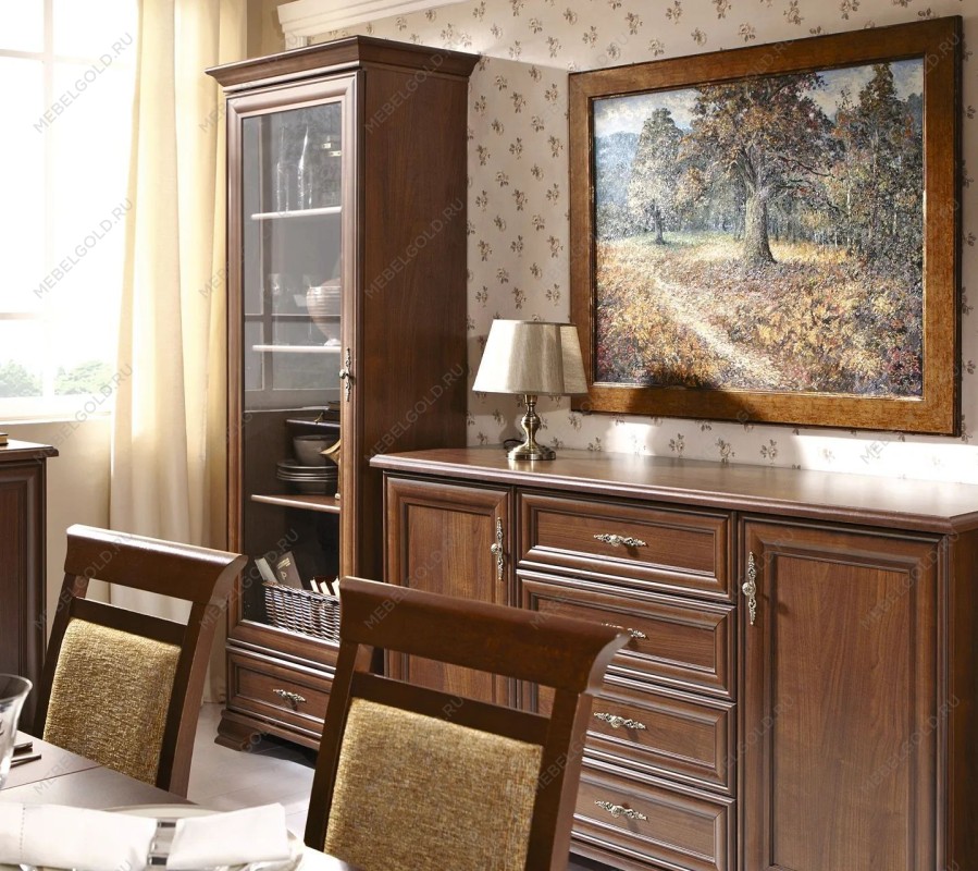 Шкаф с витриной Кентаки REG1W1S каштан | изображение 4