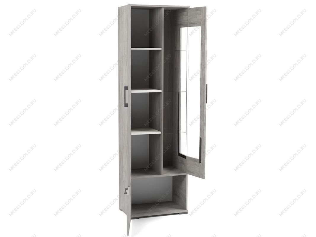 Пенал Д-3л со стеклом левый, Денвер (600*377*2020) Риббек серый, 31305 | изображение 2