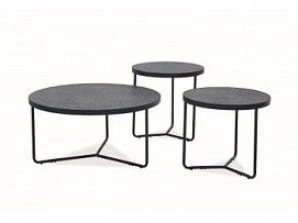 Комплект Signal Demeter (3 стола журнальных) (бетон/черный)