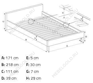 Кровать Halmar SABRINA 160 (серый) | изображение 14