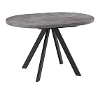 Стол круглый раздвижной TRIO-90 (ДЫМЧАТАЯ КЕРАМИКА/ЧЕРНЫЙ) 90/125 | изображение 1