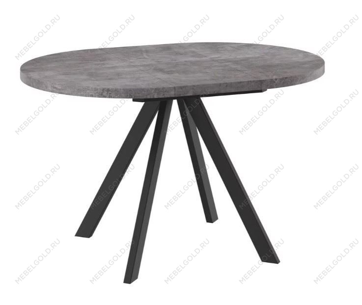 Стол круглый раздвижной TRIO-90 (ДЫМЧАТАЯ КЕРАМИКА/ЧЕРНЫЙ) 90/125 | изображение 1