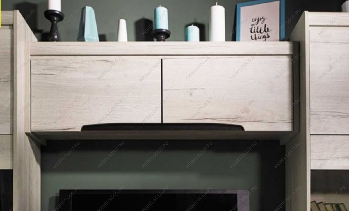 Шкаф-полка М-5 навесная, Мале (1244*279*427) Дуб галифакс белый, 31204 | изображение 1