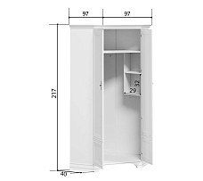Шкаф угловой Кентаки SZFN2D белый - Выставка м. Марьина роща