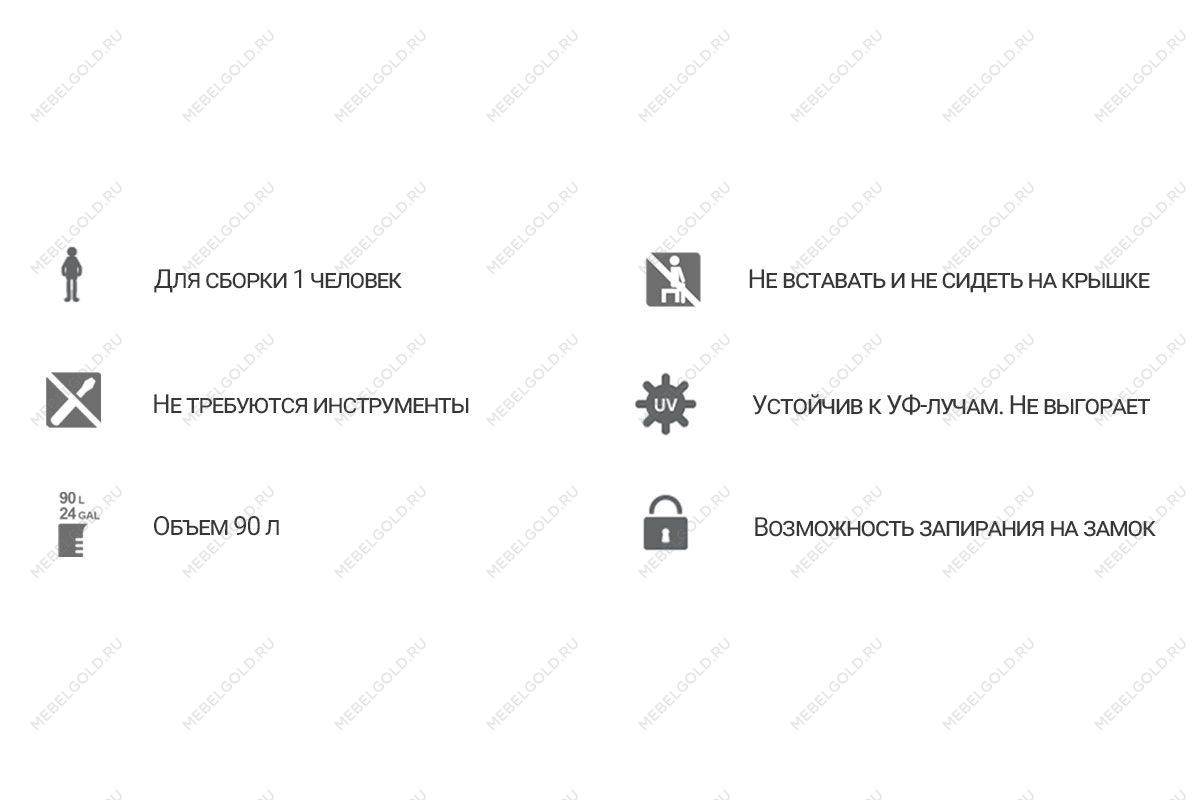 Сундук Toomax WOODY'S 90л, серый | изображение 3