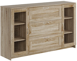 БРИМНЭС / СИРИУС тумба ИКЕА / IKEA 2 двери со стеклом и 3 ящика 156х95 сонома