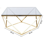 Стол журнальный Signal SILVER A (дымчатый/золотой) | изображение 1