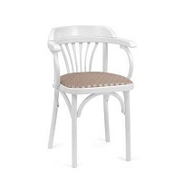 Стул Михаэль мягкий (эмаль белая, ткань 1 beige)