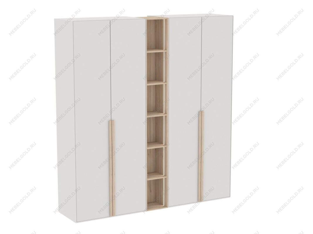 Полка открытая и 2-дверные шкафы с глухими дверями, Аврора, Дуб Мария/Кашемир