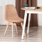 Стул CINDY SOFT (mod. C1021F1-1), фактурный велюр/дерево бук, 55 х 48 х 83 см, Бежевый LY1701-4 / натуральный | изображение 9