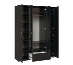 БРИМНЭС / СИРИУС Шкаф четырёхдверный ИКЕА / IKEA с одним выдвижным ящиком и двумя зеркалами, Дуб Венге | изображение 2