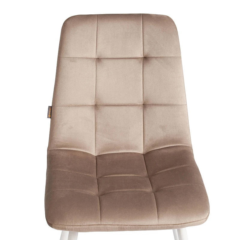 Стул CHILLY (mod. JSC-220), Велюр/металл, 44,5х52,5х88 см, Beige (бежевый) HLR8 / белый | изображение 6