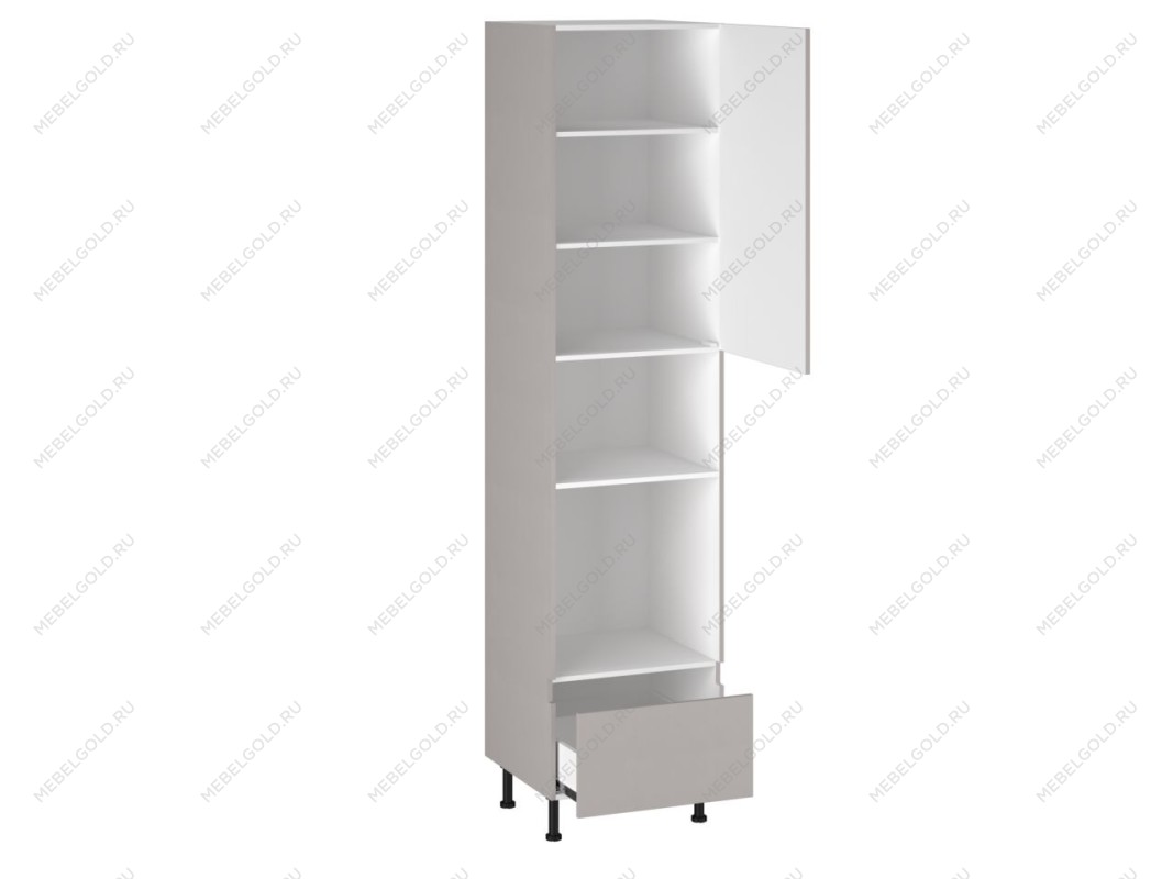 Шкаф-пенал 1080 П-1 бока МДФ, Виста (600*586*2576) Экокожа Бежевый, 26498 | изображение 1