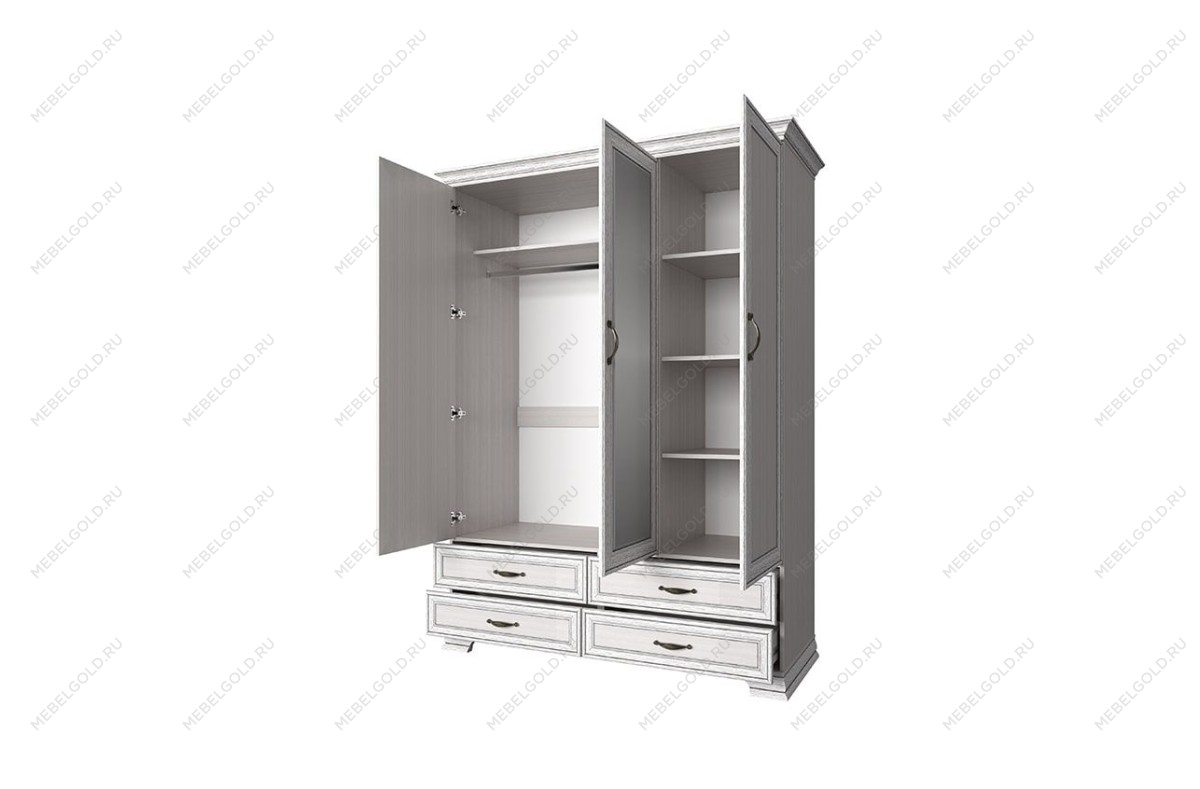 Шкаф 3-створчатый Тиффани 3D4S вудлайн кремовый | изображение 1