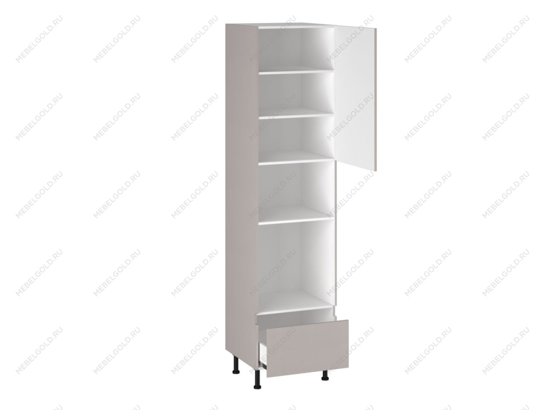 Шкаф-пенал 960 П-1 бока МДФ, Виста (600*586*2456) Экокожа Бежевый, 26481 | изображение 1