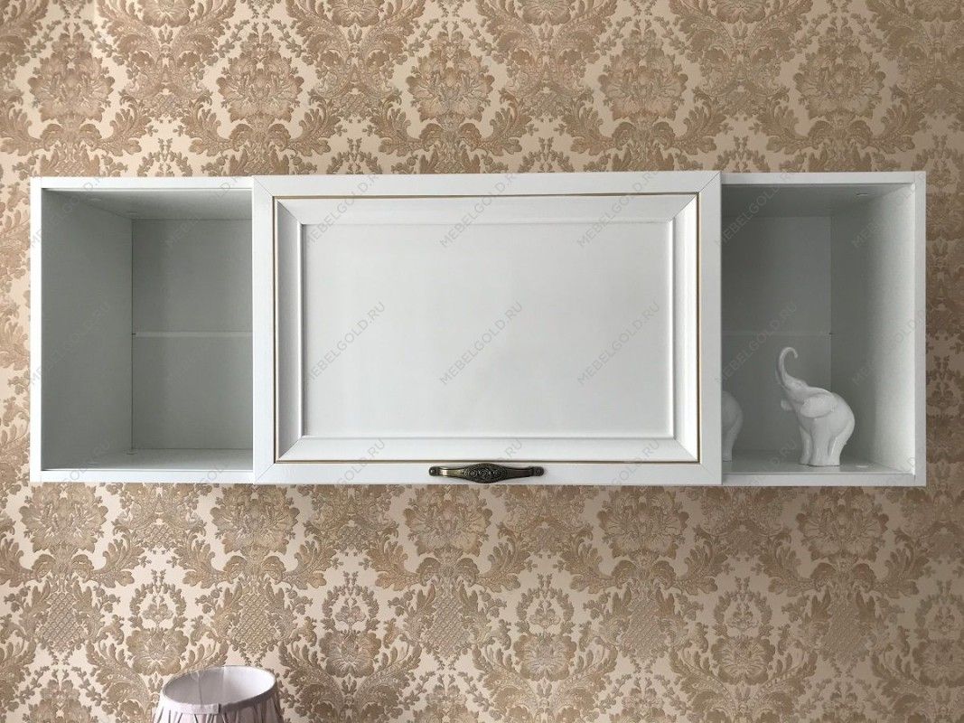 Полка навесная книжная Натали белый глянец - Выставка м. Марьина роща | изображение 4