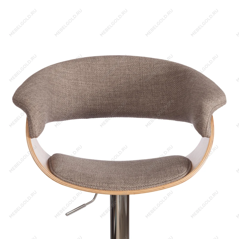 Барный стул VIMTA (mod.4021S), металл/дерево/ткань, 60х51х91,5-112,5 см, выс. сид. 61,5-82,5 см, бежевый/натур./хром, Aimcasa 5 | изображение 5