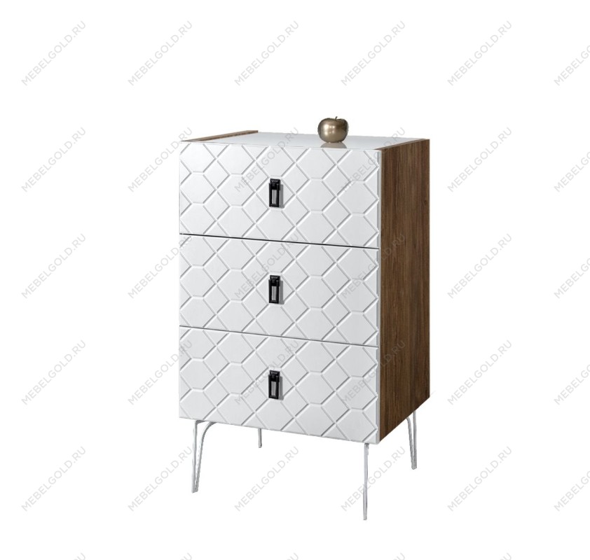 Комод Bogemia Woodline Fa (Белый) (Lakobel/Черный) БМКМ-1