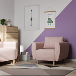 Кресло для отдыха Тулисия светло-розовый, ткань рогожка | изображение 3