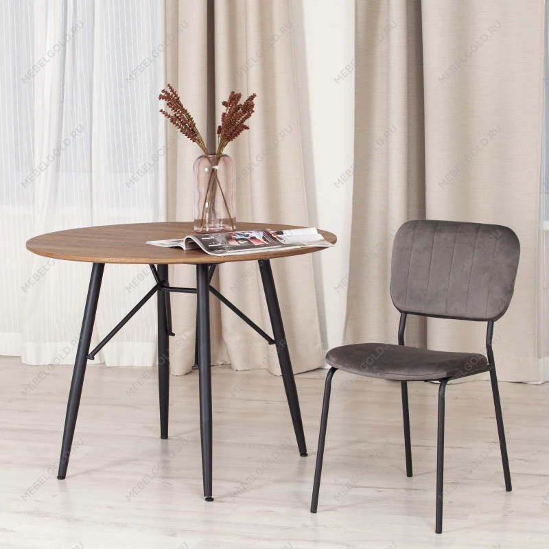 Стул CAROL (mod. UC06), металл, вельвет, 45 х 56 х 82 см, Light grey (светло-серый) HLR24 / черный | изображение 7