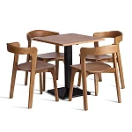 Стол RAGNAROK, дерево вяз/железная опора, 70х70х76 см, груша №3/черная опора | изображение 2