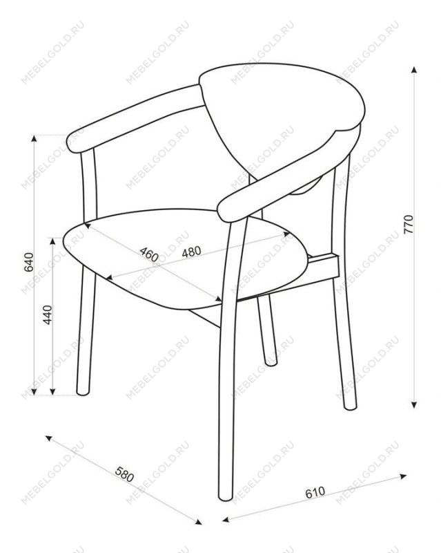 Кресло венское Виенна (средний тон/коричневый М08) | изображение 6