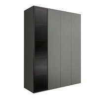 Шкаф 4-х дв. Bogemia Air (Серый/Черный) БМШ2/4(1)