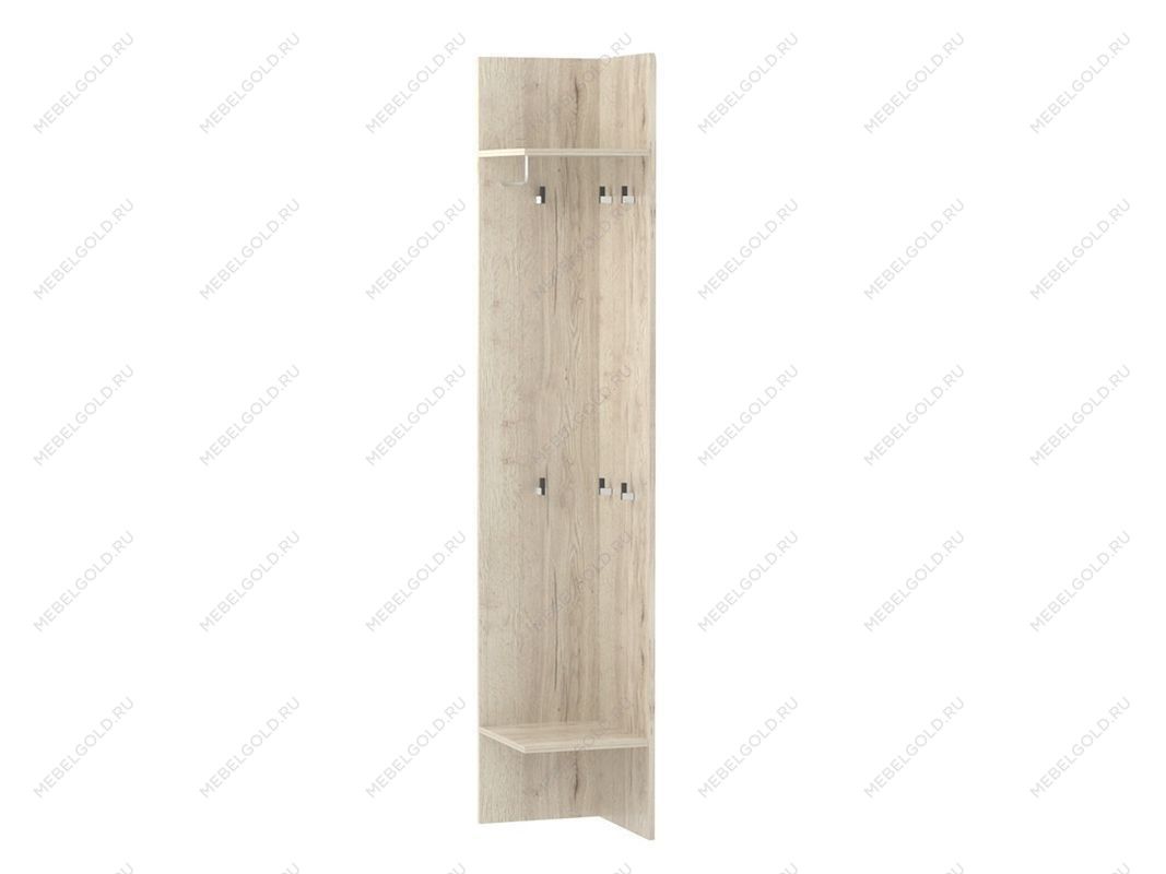 Полка ПМ-3 угловая, Мале (350*380*2000) Дуб галифакс белый, 50502