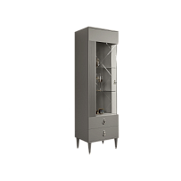 Витрина 1-ств. Римини СОЛО (Серый/Серебро) (Правая) РМВ1-1С(s)