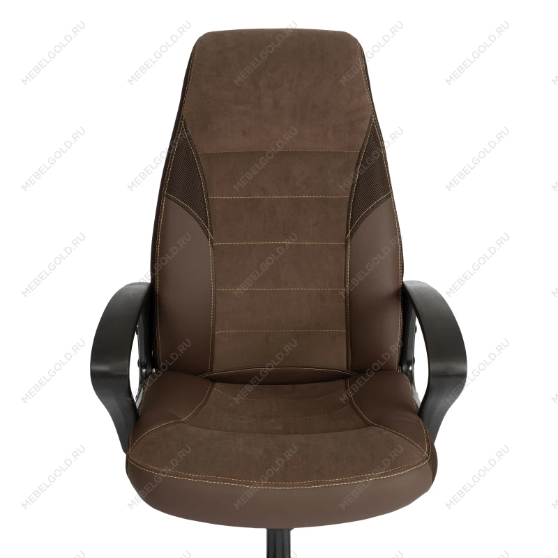 Кресло INTER (24), кож/зам/флок/ткань, коричневый, 36-36/6/TW-24 | изображение 5