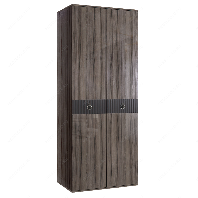 Шкаф 2-х дверный Римини СОЛО (Орех империя/Серебро) РМШ2/2(s)