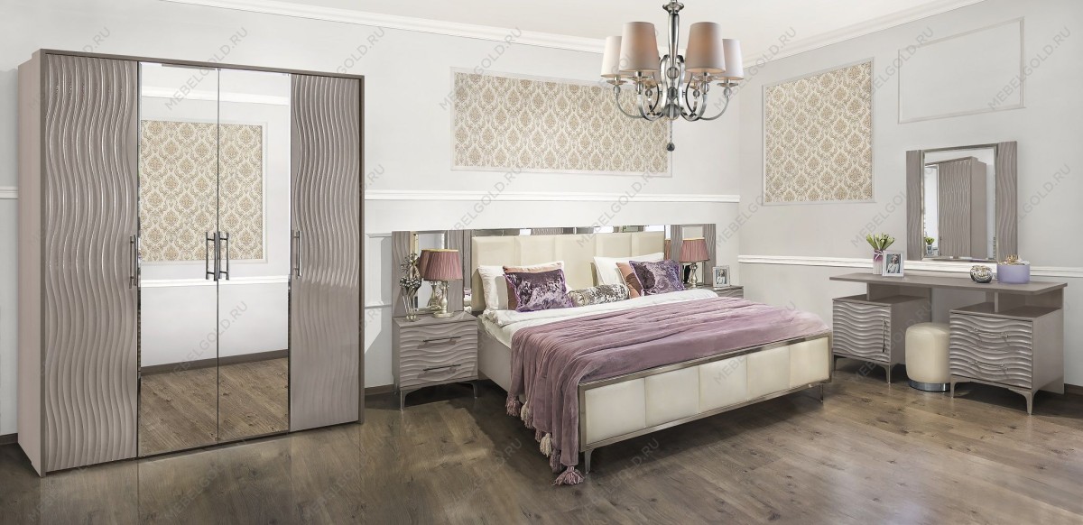 Шкаф Гравита 4-дверный серый камень глянец | изображение 4