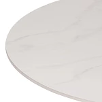 Стол обеденный Tulip/Тулип, столешница керамика (глянцевая) / опоры металл, белый/белый, 90х75 см | изображение 1