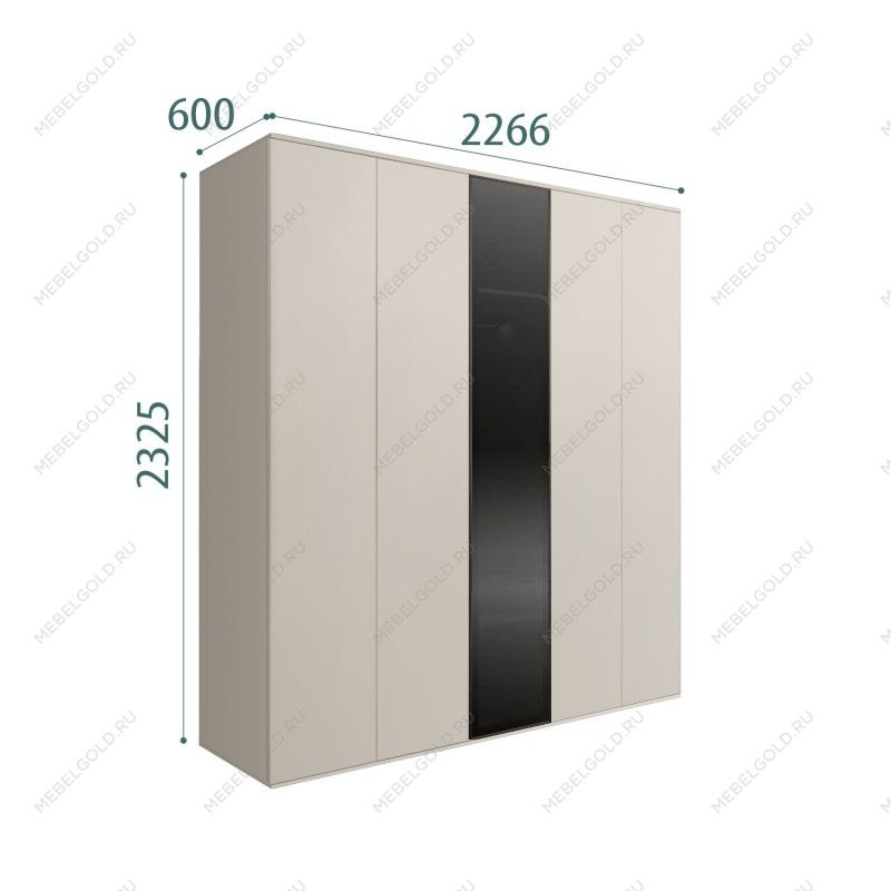 Шкаф 5-ти дв. Bogemia Air (Шелк/Черный) БМШ2/5(1)