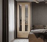 БРИМНЭС / СИРИУС Шкаф двухдверный ИКЕА / IKEA с одним выдвижным ящикам и двумя зеркалами, Дуб Сонома | изображение 4