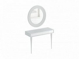 Туалетный столик с зеркалом Cloud Белый, Стекло белое, 333842