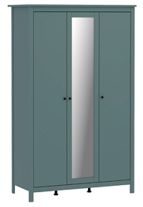 САГА шкаф 3 двери с зеркалом темно-бирюзовый