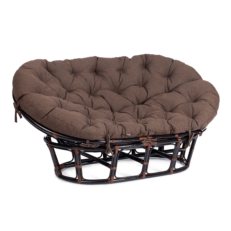 Диван MAMASAN/МАМАСАН 23/02 W/с подушкой, подушка 182х119 см, 169х102х80 см, Antique brown (античный черно-коричневый), ткань, коричневый, 3М7