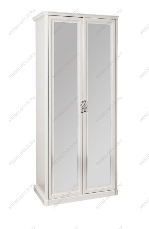 Шкаф Мишель 2-дверный с зеркалом белый матовый